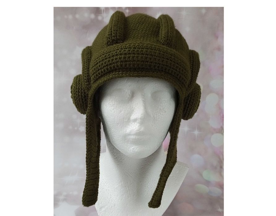 Szydełkowana czapka Hełmofon Czołgisty. dla fanów World of Tanks