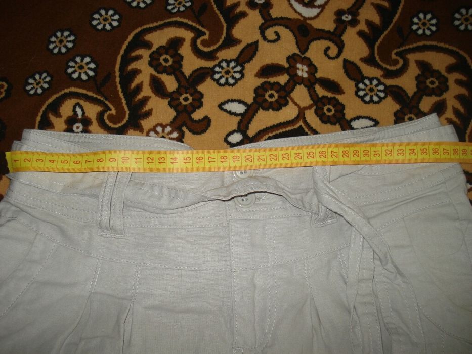 Продам серые льняные брючки,штаны р.38 Oodji