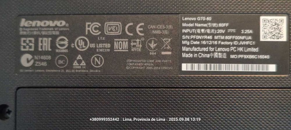 Продам ноут 17дюймов Lenovo G70-80 (80FF00NFUA) в отличном состоянии.
