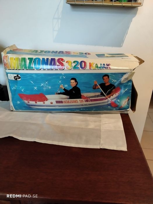 Kajak dmuchany Amazonas 320 + wiosła | komplet | stan dobry