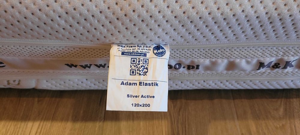Materac piankowy Adam Elastik SILVER ACTIVE  120 cm x 200 cm