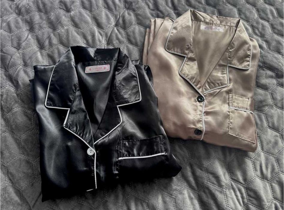 Пижама Виктория Сикрет пижама Victoria's Secret шелковая пижама черная