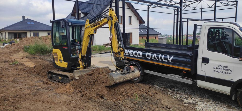 Usługi Minikoparką 2.3t. Wozidło 3t.  i Wywrotka 3.5t. Wieliczka, Biskupice, Trąbki, Gdów i okolice
