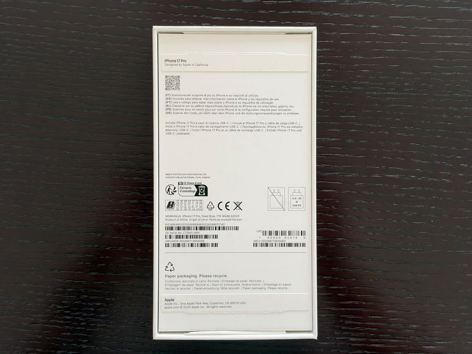 Apple iPhone 17 Pro 1TB Azul – Caixa – Impecável