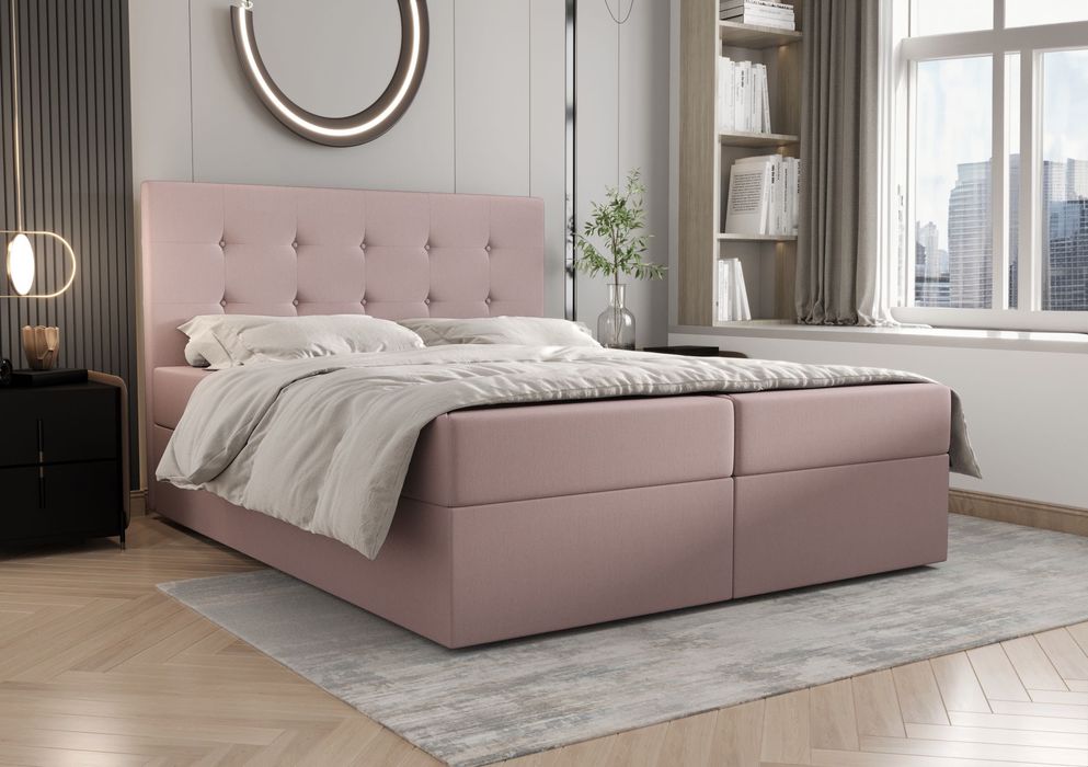 Łóżko Kontynentalne Sypialniane LAMBO 1 + TOPPER 140x200 EN MEBLE