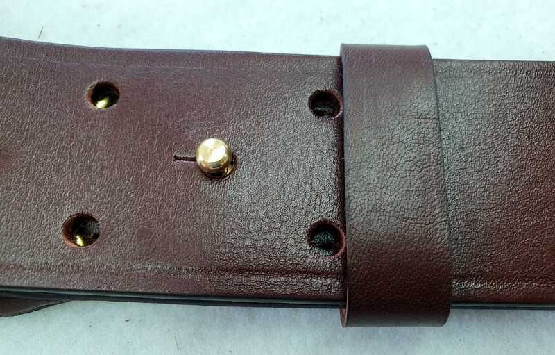 Pas oficerski wojskowy rozmiar 115 jasny brąz kolor klamry mosiądz