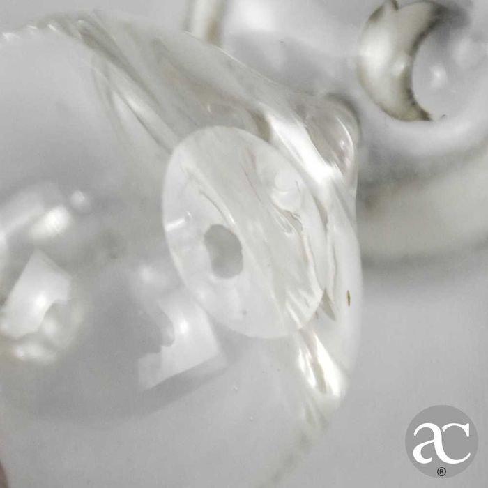 Saleiro e Pimenteiro vidro e prata Leitão & Irmão, pequenas colheres