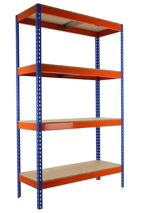 Estante 4 prateleiras 2000x1500x450 400Kg Azul/Laranja Capacid. 1600kg