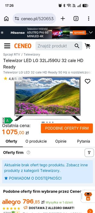 Telewizor LG 32 cale