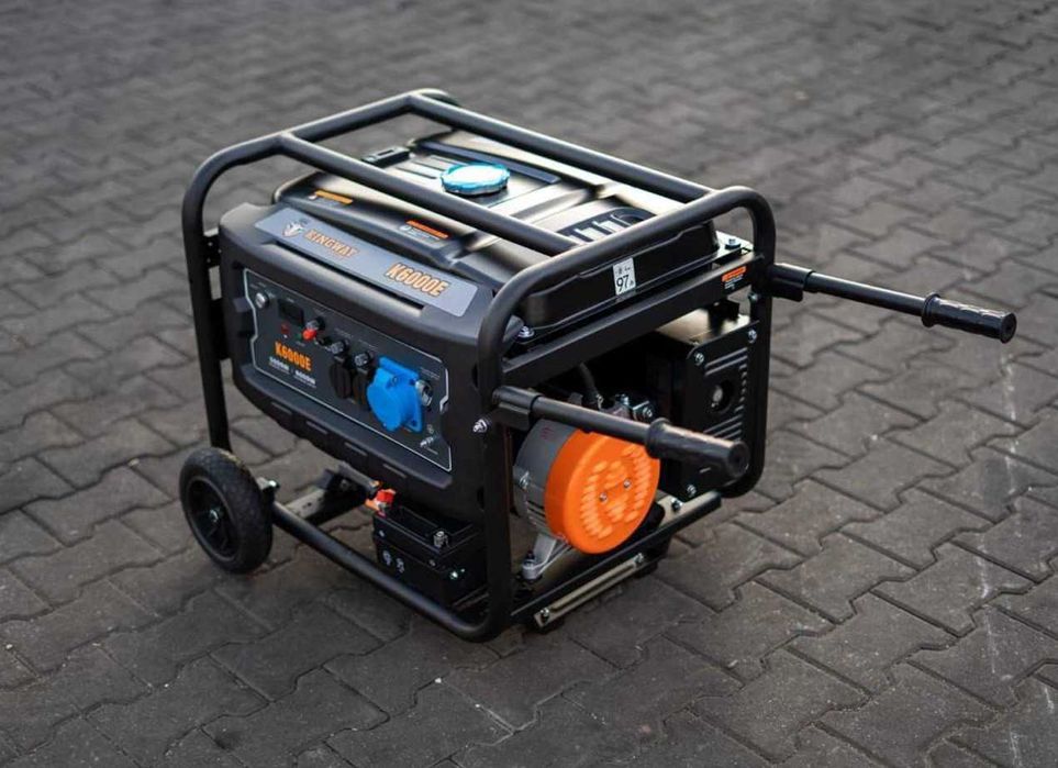 Генератор 6 кВ Kingway K6000E бензин мідна обмотка електростарт колеса