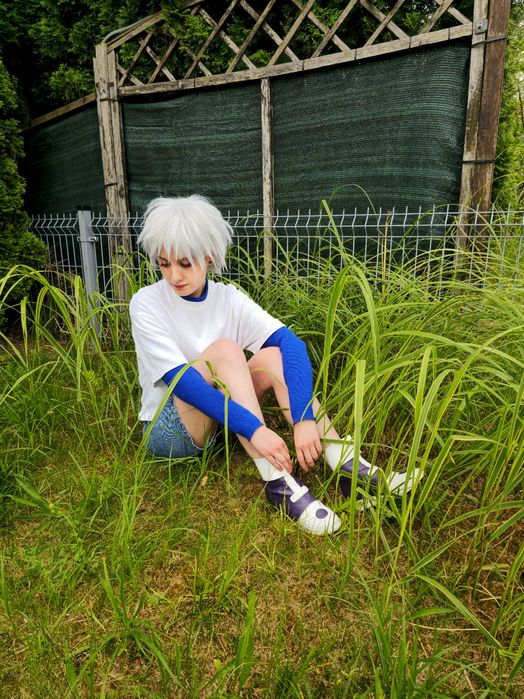 Killua HunterxHunter Hunter x Hunter HxH cosplay wig buty golf