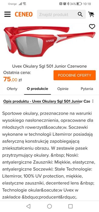 Uvex dziecięce okulary rowerowe, przeciwsłoneczne nowe