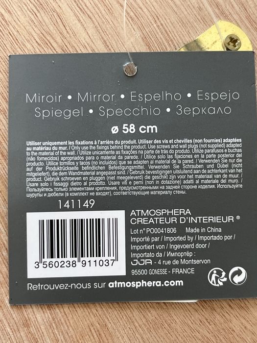 Espelho palha 58cm