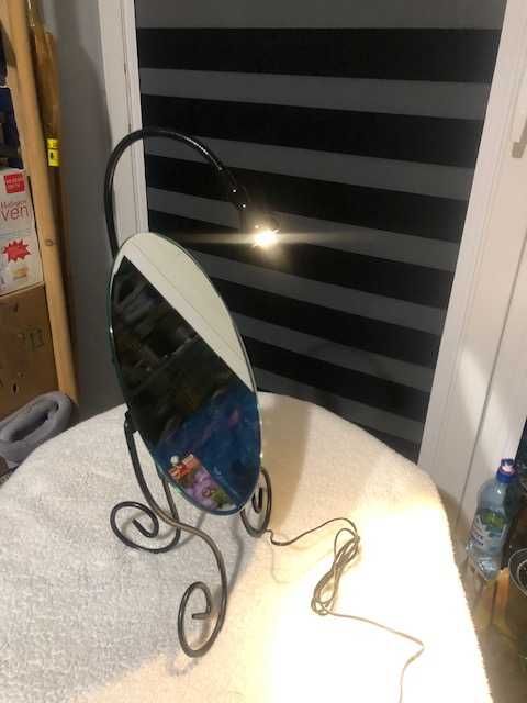 IKEA Myken Lustro lusterko stołowe biurkowe z lampką