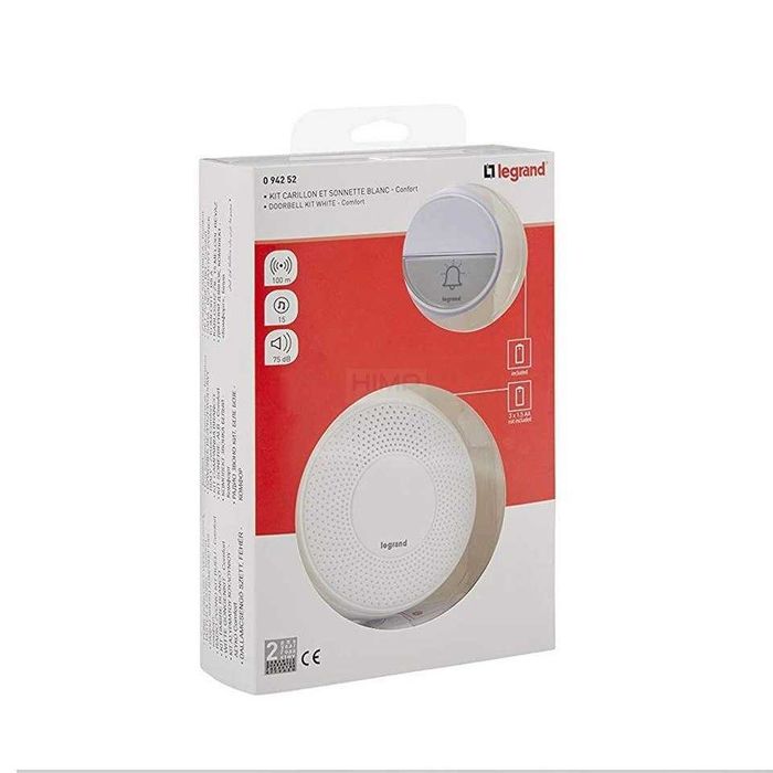 Dzwonek bezprzewodowy 100m Comfort biały zestaw  Legrand 094252