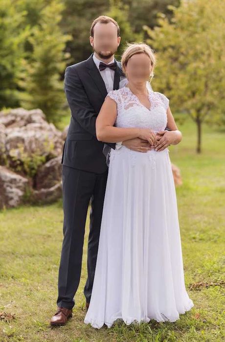 Suknia ślubna koronka welon