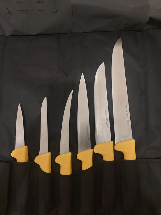Kit de facas profissional para ária Alimentar, Talho, Cozinha, 6 peças