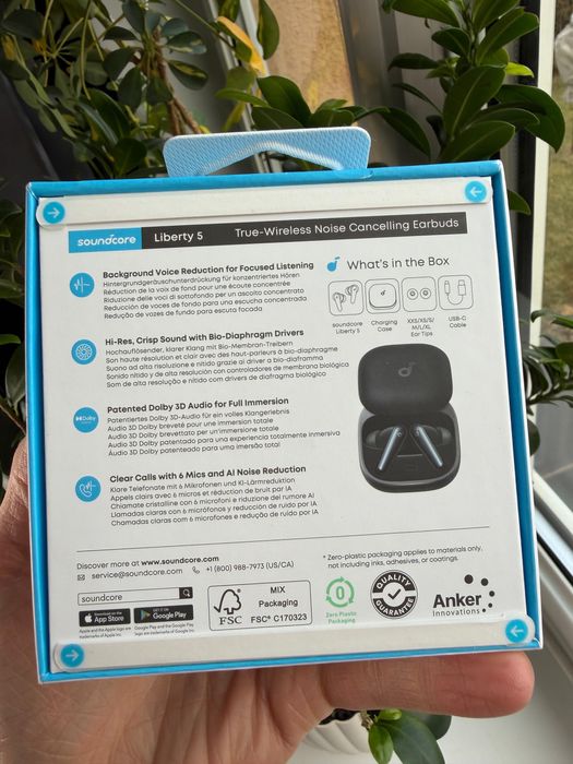 Słuchawki bezprzewodowe dokanałowe soundcore Liberty 5 ANC, czarny