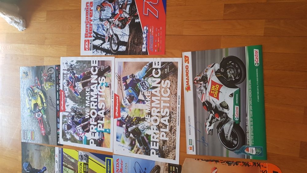 Posters autografados de pilotos Enduro, Moto GP, de Rallies