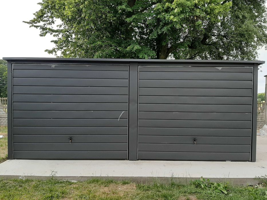 Garaż Blaszany Dwustanowiskowy Grafit 6x5 Darmowa Dostawa i Montaż