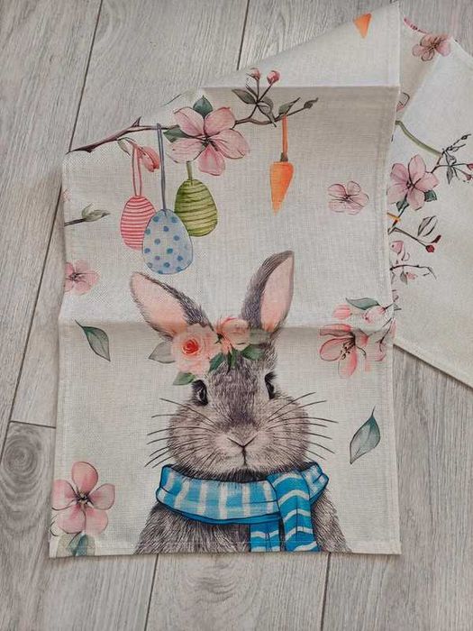 Wielkanocny bieżnik z królikiem, 33x180cm
