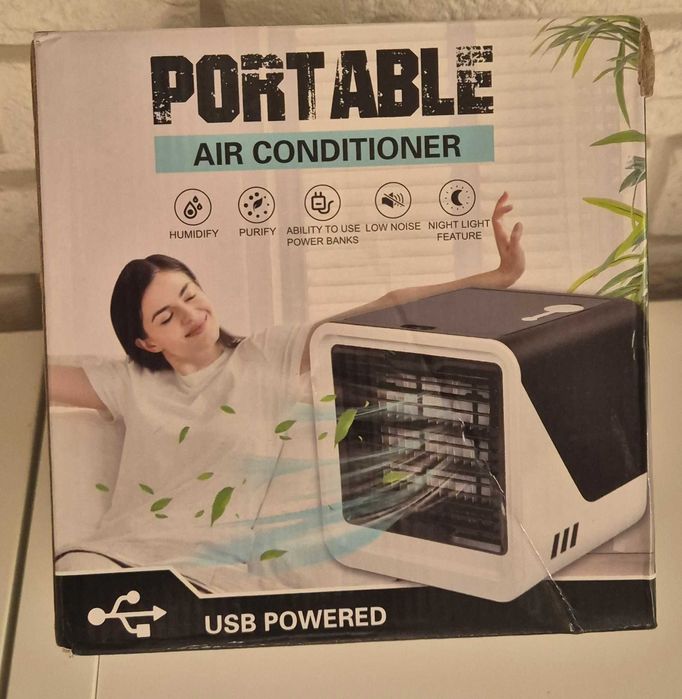 Przenośna klimatyzacja 3 prędkości, 7 kolorów, 3 w 1 USB, 500 ml