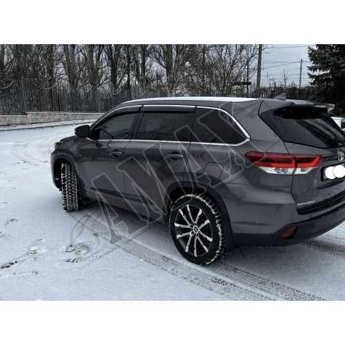 Дефлекторы дверей (ветровики) с хромовым кантом Toyota Highlander 2014