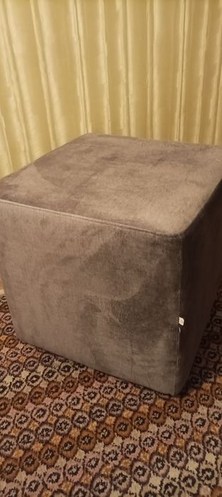 Пуф велюровий сірий 400*400*400мм