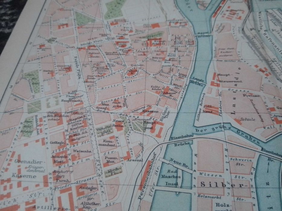 Szczecin  oryginalny plan miasta z XIX w. do aranżacji wnętrza