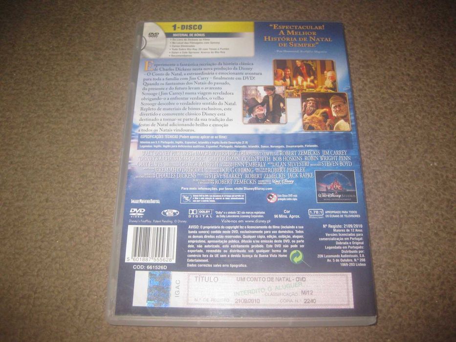DVD "Um Conto de Natal" com Jim Carrey/Raro!