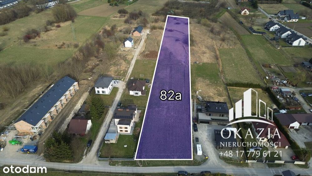 Działka inwestycyjna 82 ary – WZ na 5 domów