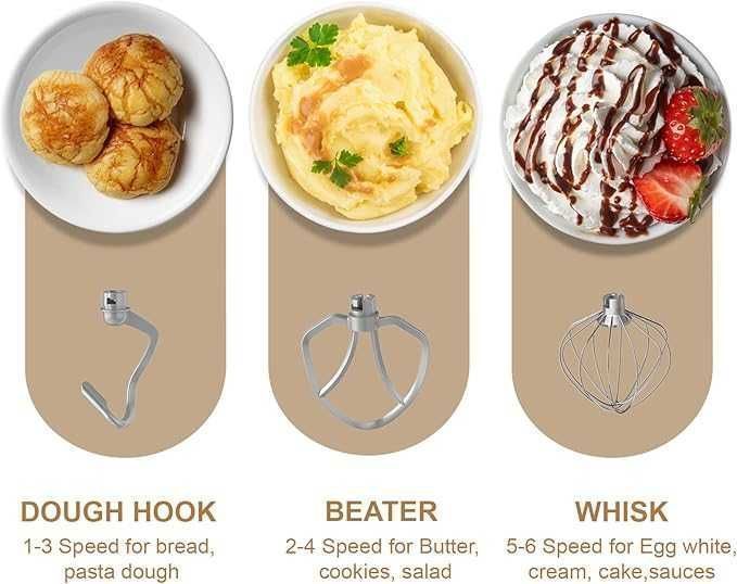 Robot Kuchenny Mikser Planetarny 6L 1500W 6 Prędkości Czerwony (528b)