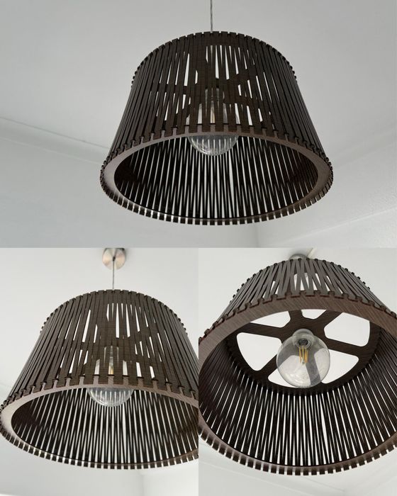 1 Candeiro de teto redondo com ripas