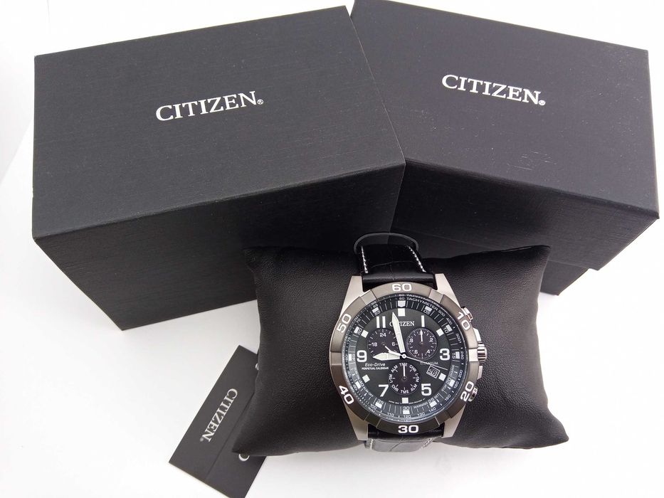Мужские титановые часы Citizen BL5558-15H вечник, будильник, хронограф