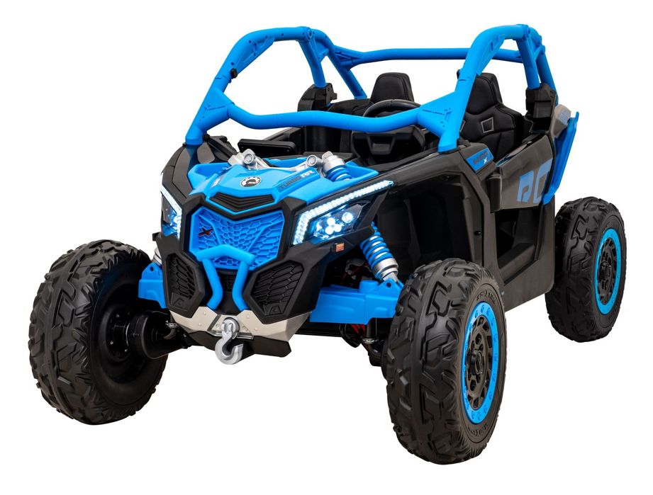 Buggy CAN-AM Maverick 3 PRO + PILOT + Pompowane KOŁA auto na akumulator Niebieski 2x320W 24V DK-CA001