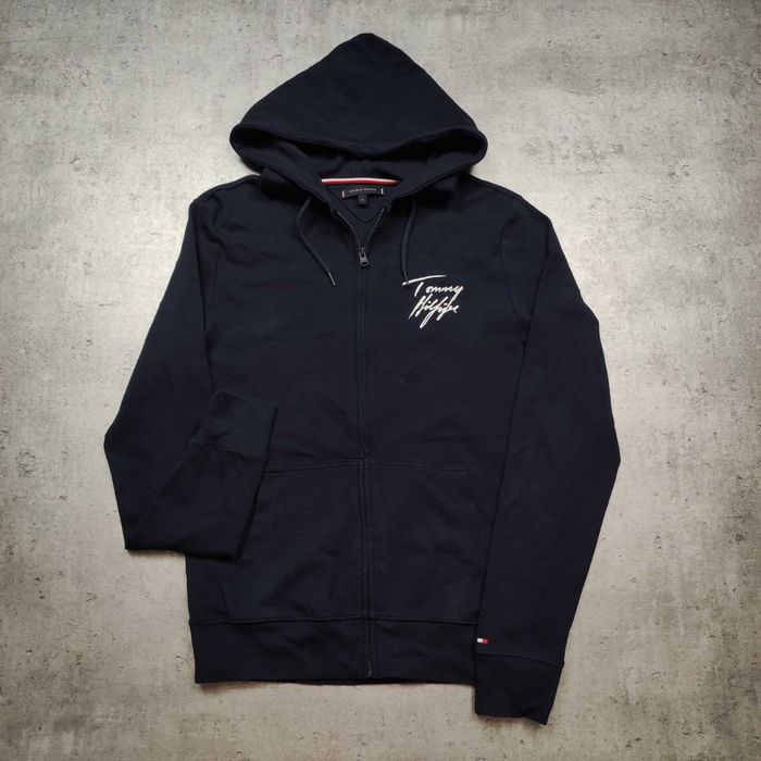 MĘSKA Bluza z Kapturem PREMIUM Granatowa Bawełna Tommy Hilfiger Logo