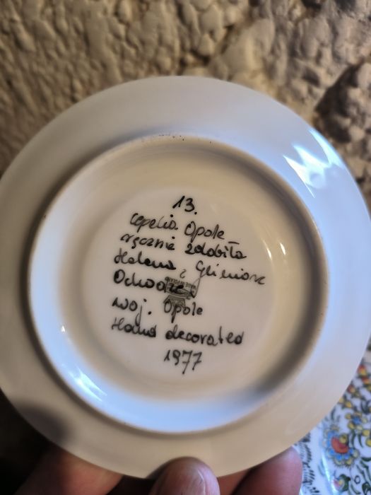 Cepelia Opolska talerzyki ręcznie malowane