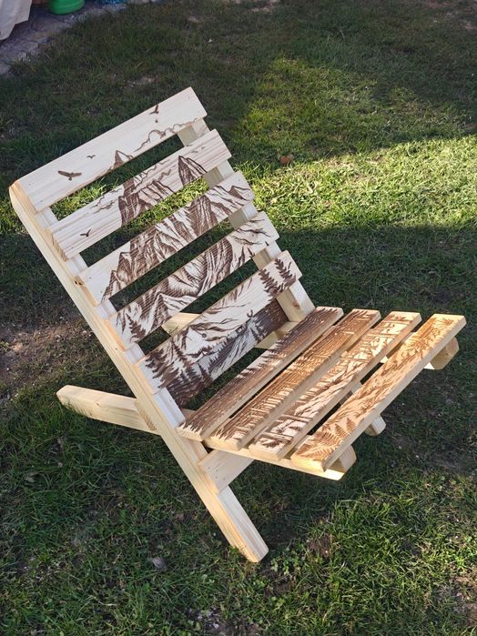 Drewniane Krzesło na Taras i Balkon | Grawer | Wysyłka 0 zł*