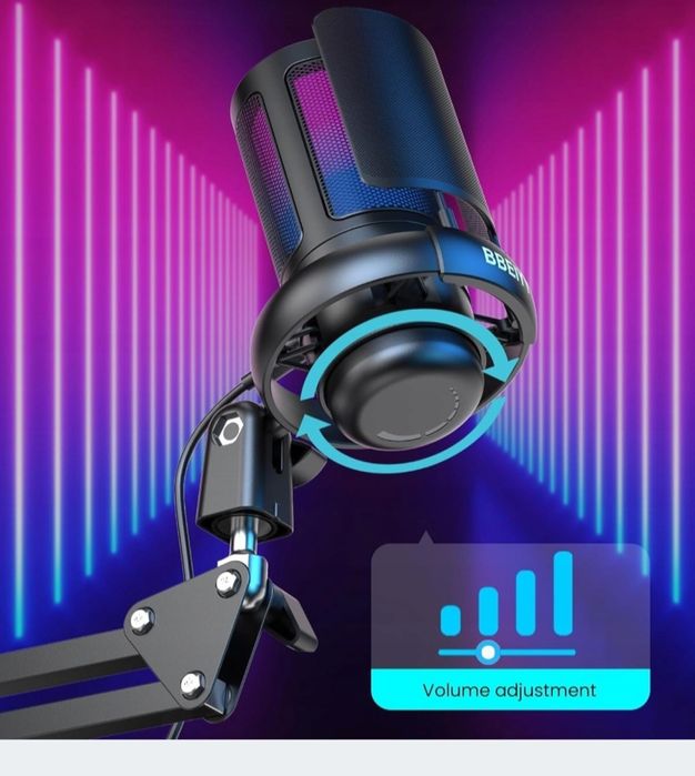 Mikrofon gamingowy RGB do komputera PS4, PS5 MAC BBEIYY ME8S-ARM