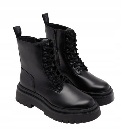 Pepe jeans queen bass damskie buty czarne botki sznurowane 37 awe