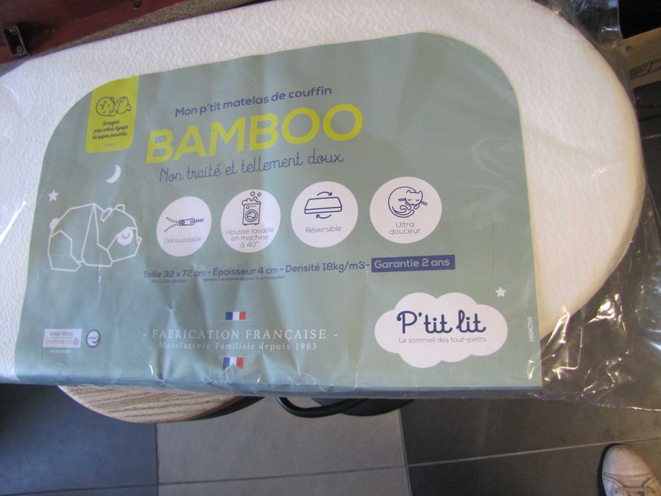 P'tit Lit Bambusowy materac do wózka gondoli 72x32 cm NOWY