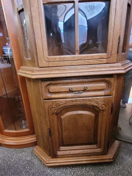 Witryna rogowa dębowa