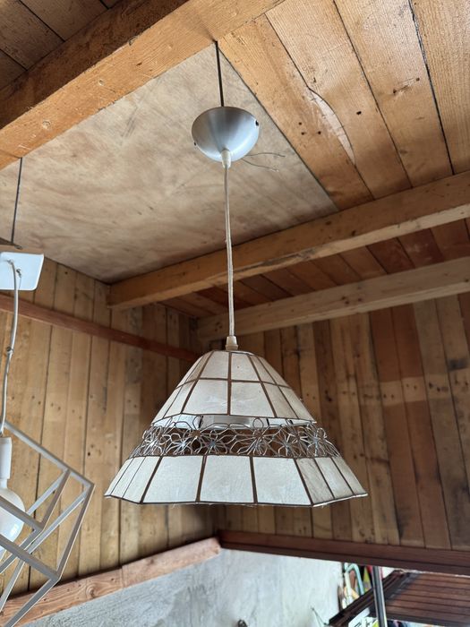 Para lamp wiszących z masy perłowej retro boho | 2 sztuki komplet