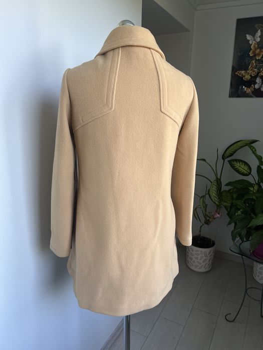 Francuski płaszcz vintage Griffon Paris, beżowy, wełniany retro M