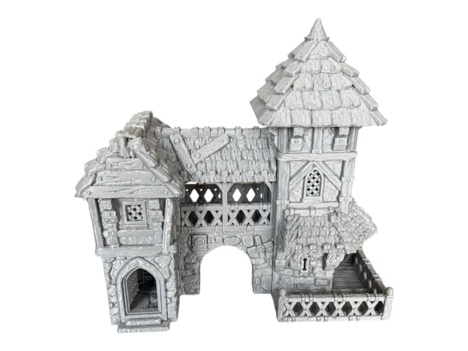 Posterunek Strażniczy – Dwupiętrowy Budynek z Brama i Wieżą, druk 3D