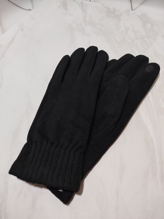 Чорні теплі класичні жіночі рукавички перчатки пальчата сенсорні