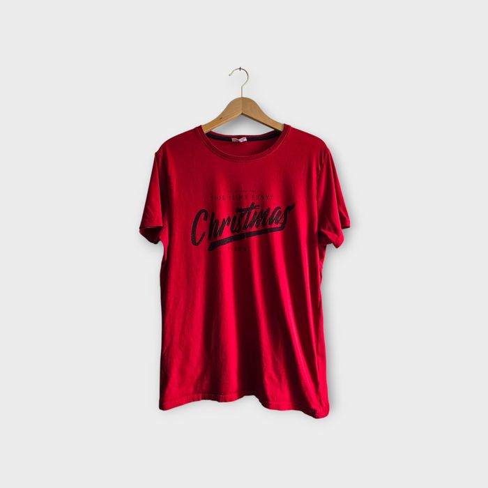 Czerwony t-shirt z nadrukiem świątecznym Alphar One L