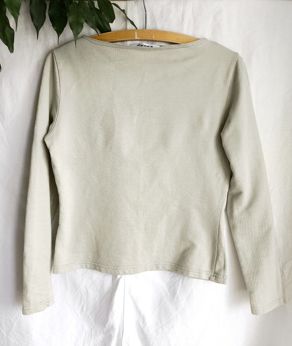 Bluzka 38 M / 40 L bawełna długi rękaw basic jasnoszare khaki