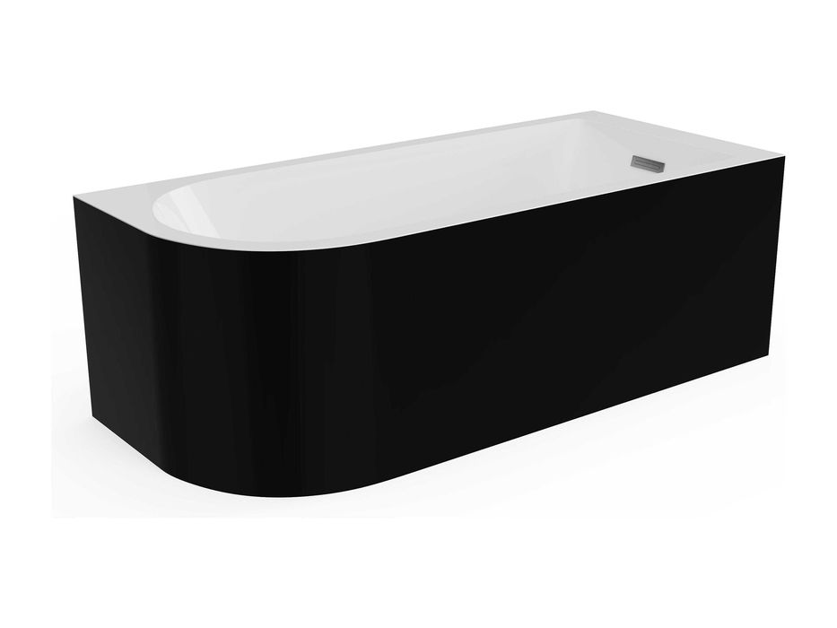 BRAIDER Akrylowa Wanna Narożna RESTIA Prawa 180 Czarno-biała Przelew