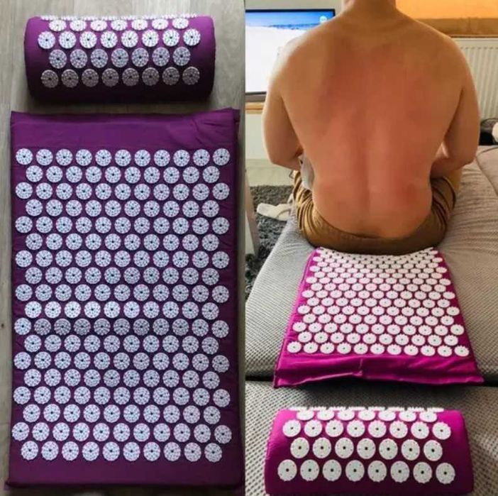 Килимок ортопедичний масажний з подушкою Кузнєцова коврик массажный